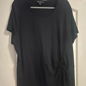 INC International Concepts Black Short Sleeve Top